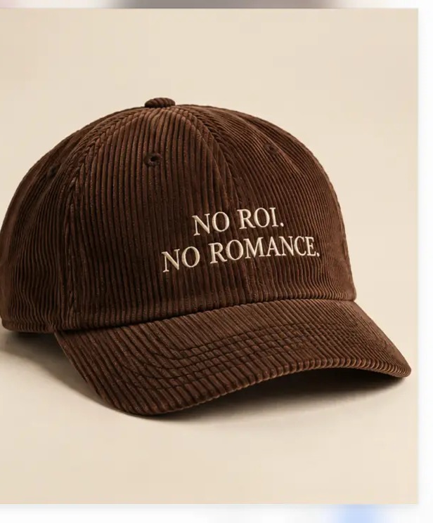 No ROI. No Romance. Cap in Corduroy Brown