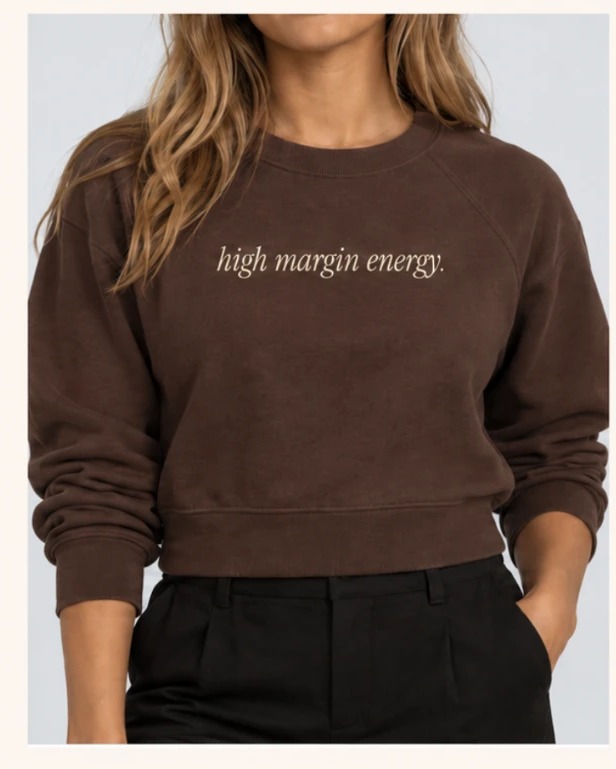 High Margin Energy Crewneck in Chocolate Brown
