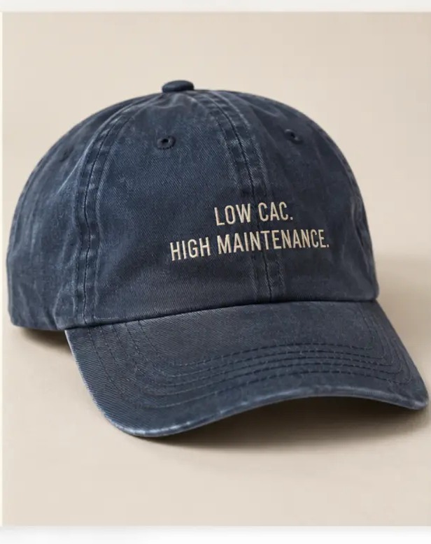 Low Cac. High Maintenance. Dad Cap in Navy